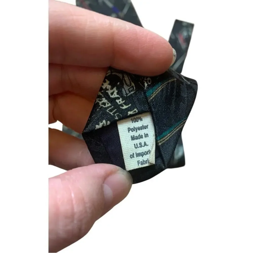 Vintage Home Improvement Men's Tool Patterned Tie -Black and Red